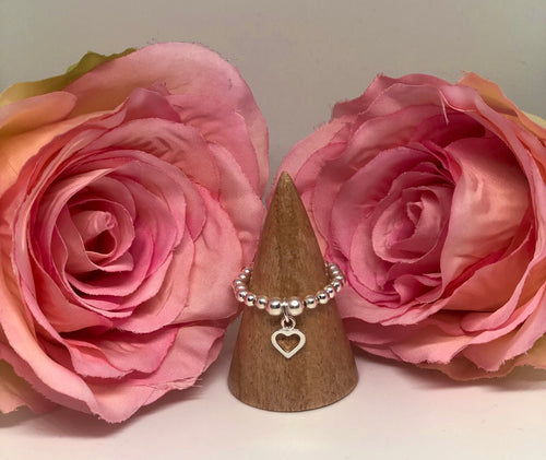 Sterling silver open heart ring