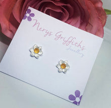 Sterling silver daffodil earrings