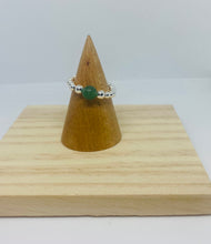 Sterling Silver and with Green Aventurine Gemstone Ring