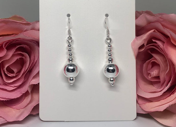 Sterling silver ball drop earrings