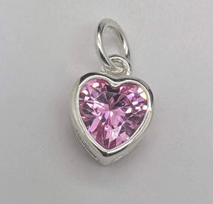 Classic Sterling Silver with Rose Heart Charm