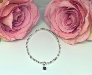 January birthstone - Garnet and sterling silver bracelet