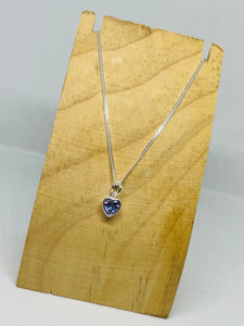 NEW Sterling silver and crystal heart necklace