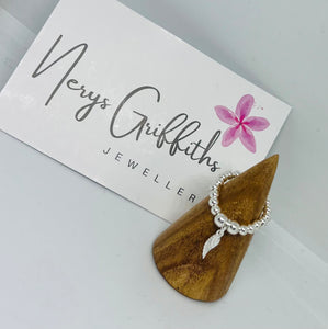 Sterling silver Ring with Angel Wing Charm