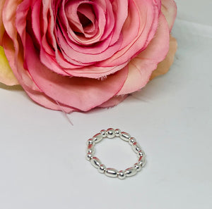 Sterling silver oval stacking ring