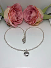 Custom made 20inch sterling silver ball necklace with chunky heart
