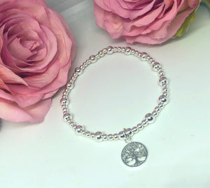 Chunky sterling silver tree of life bracelet