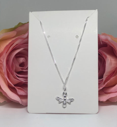 Sterling silver necklace with bee charm