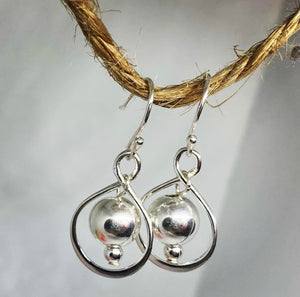 Sterling silver infinity ball earrings