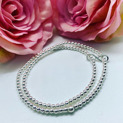 Sterling silver double strand infinity bracelet