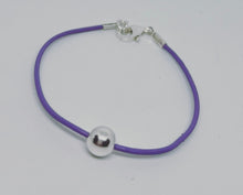 Leather surf ball bracelet in lilac