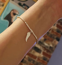 Sterling silver spacer bar bracelet with angel wing