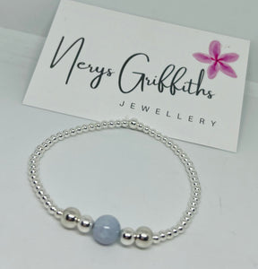 Sterling silver and Gemstone statement Bracelet