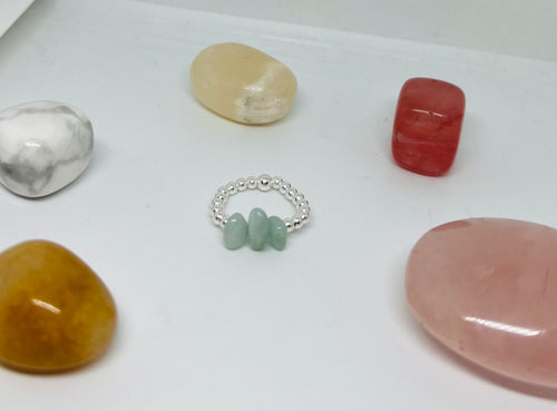 Sterling Silver and Amazonite Gemstone Chip Ring