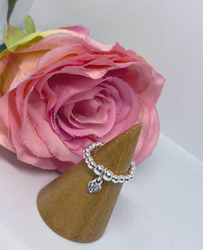 Sterling Silver Crystal Heart Ring