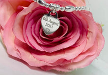 Sterling silver chain with personalised heart charm