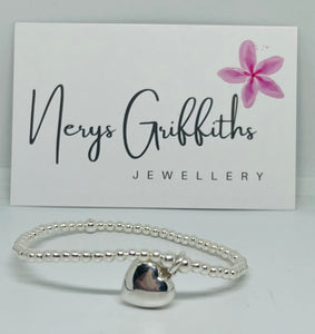Sterling silver classic bracelet with chunky heart