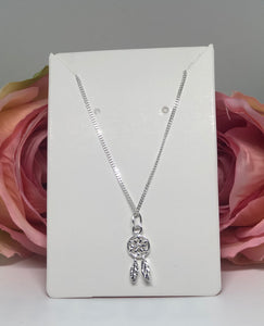 Sterling silver necklace with dreamcatcher charm