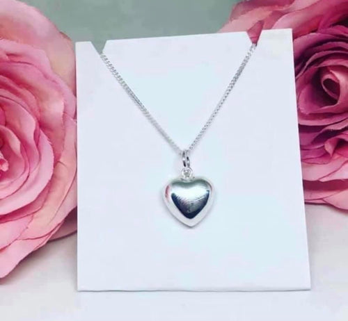 Sterling silver necklace with chunky heart charm