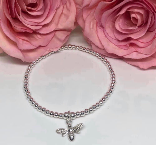 Sterling silver bee bracelet
