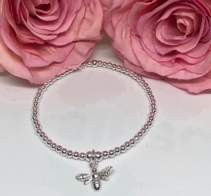 Sterling silver bee bracelet