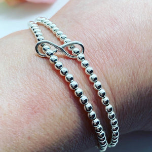 Sterling silver double strand infinity bracelet