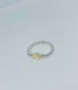 Sterling Silver and with Citrine Gemstone Ring