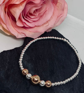 Sterling silver and Rose Gold Vermeil Ball Bracelet